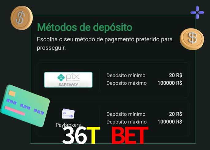O cassino 36T Bet oferece uma grande variedade de métodos de pagamento